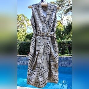PAUW Amsterdam Couture Faux Wrap Ramie Dress Sz 0 Mid-length NWOT